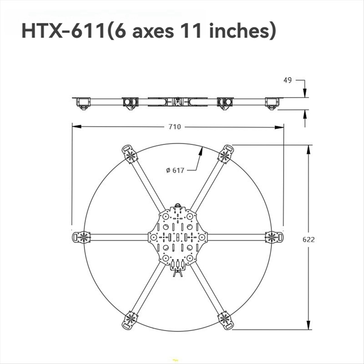 ▶✔▃AC246-Hexacopter Frame Kit  - Drone Kit Hexacopter 评论和价格