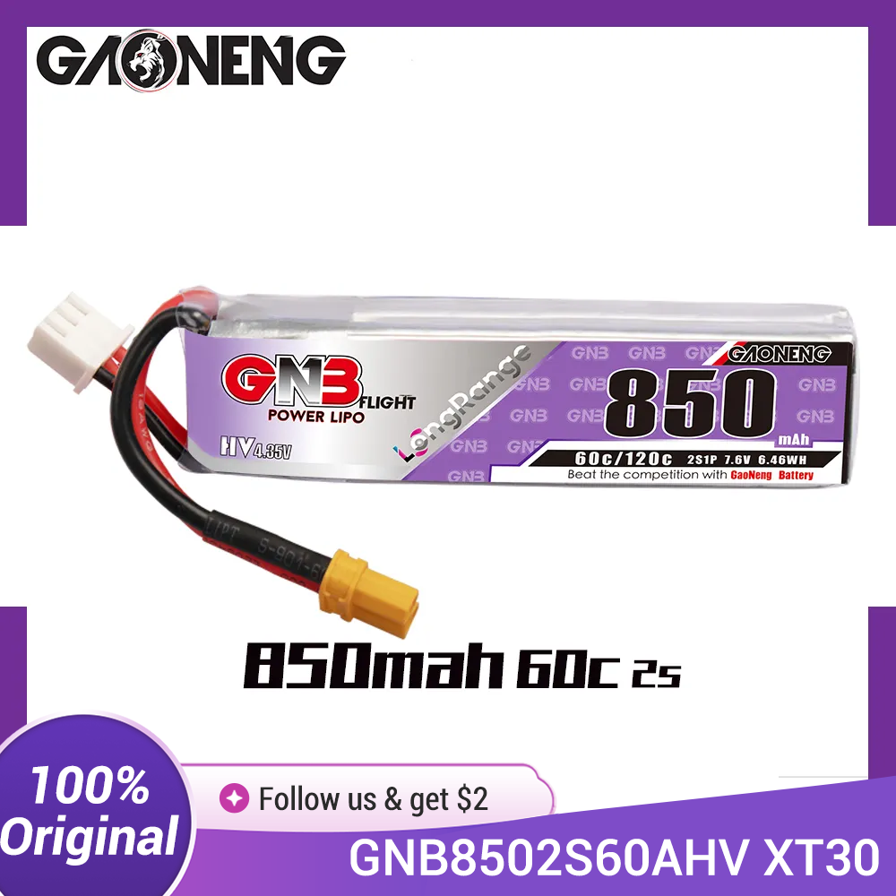 GAONENG GNB LiPo Battery 850mA - Drone Kit Racing 评论和价格